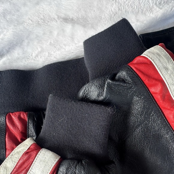 ABC Supply Company Jacket Mens 2XL Red White Blue Leather Motorcycle Custom - Picture 13 of 13